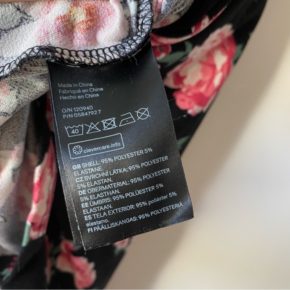 H&M Off The Shoulders Bold Floral Shift Dress Medium - Picture 9 of 10